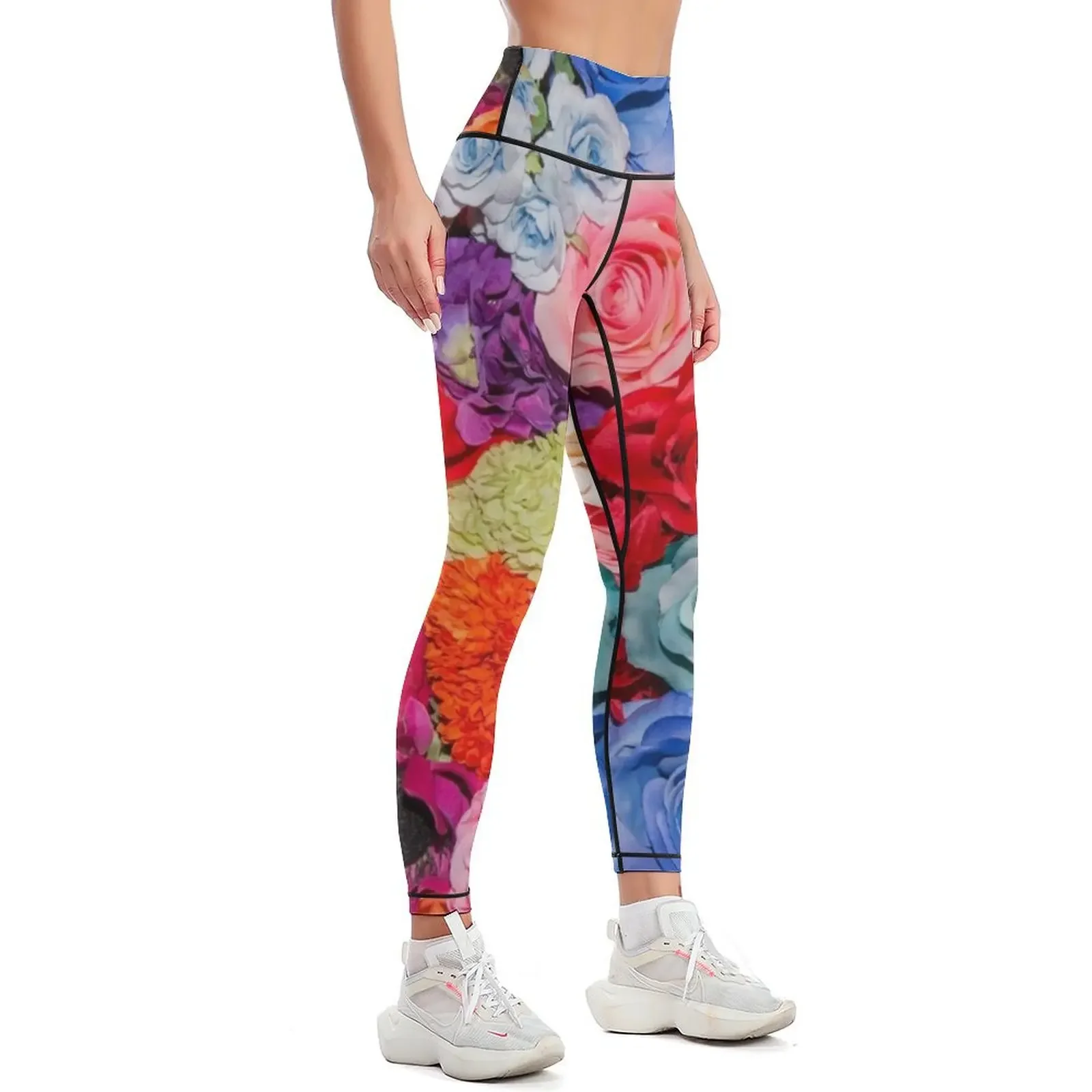 Rainbow Roses Blooming Leggings flared Women's sportswear Womens Leggings