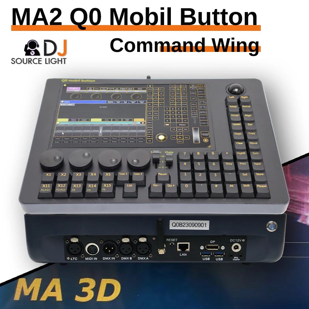 MINI Q0 Mobile Button Command Wing Touch Screen MA2 Software Version DMX Console Professional Music Stage Lighting Controller