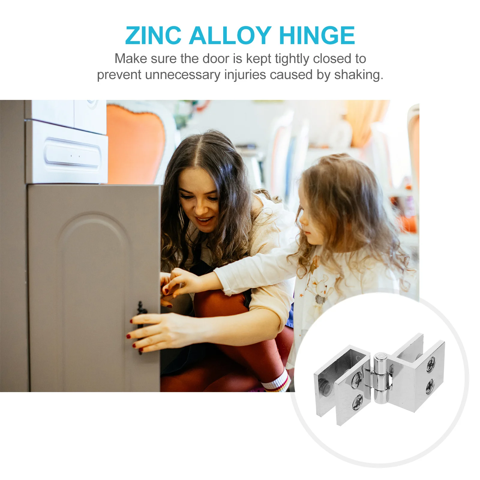 

2Pcs Zinc Alloy Hinge Sturdy Glass Clamp for Wine Cabinets Non-Perforated Design Long Service Life Glass Hinge