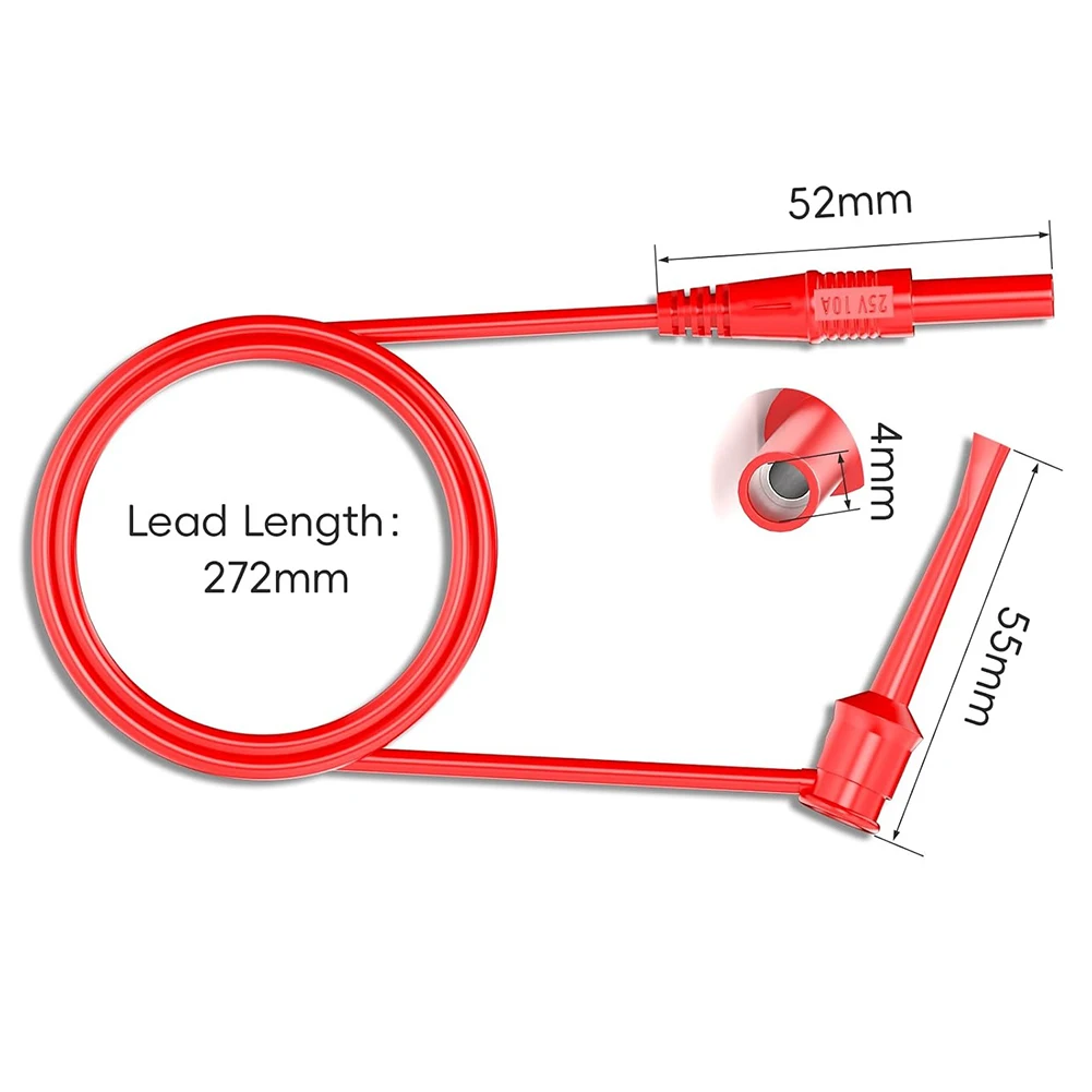 Copper Material Banana Socket Leads Electrical Experiment Black Instrument Part 10A Current 25V Voltage 30cm Length