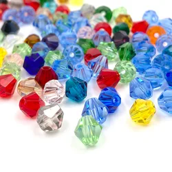 Cuentas de cristal bicono facetadas de Austria, cuentas espaciadoras de vidrio para pulsera, collar, fabricación de joyas DIY, 3, 4, 6mm