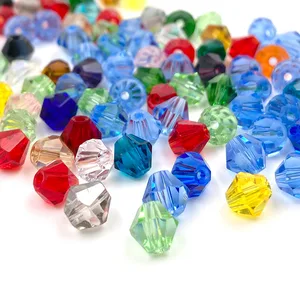 Segi Austria 3 4 6 Mm Bicone Manik-manik Kristal Pengatur Jarak Manik-manik Kaca untuk Kalung Gelang DIY Membuat Perhiasan 8 manik-manik kaca oval penjualan terbaik - №