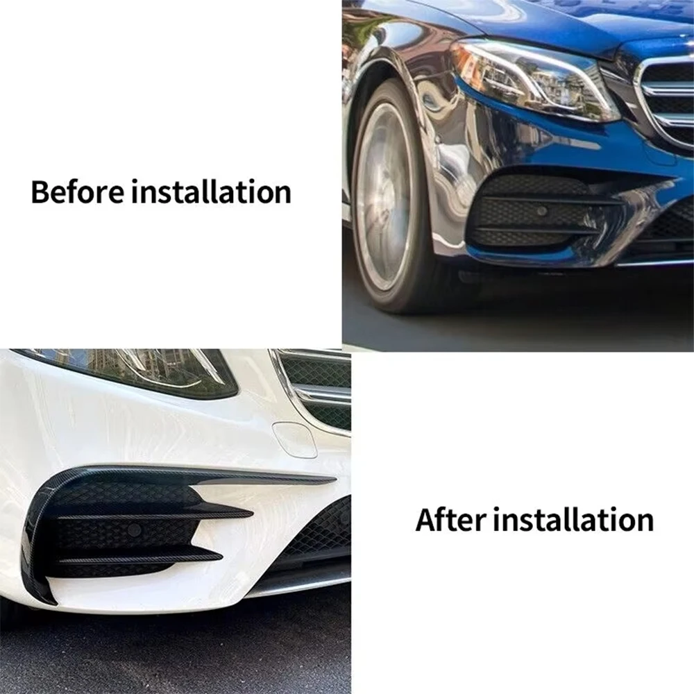Auto Frontschürze Lip Spoiler Splitter Canards Vents Für Mercedes-Benz E-Klasse W213 E200 E260 E300 2016-2020 für AMG LINE 4-Türer – Detail 2