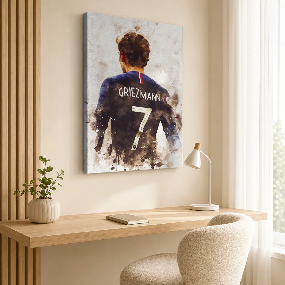 Antoine Griezmann France Canvas Poster Custom Photo Modern Aesthetic Canvas Wall Art for Bedroom Decor Ready to Hang Home Gift