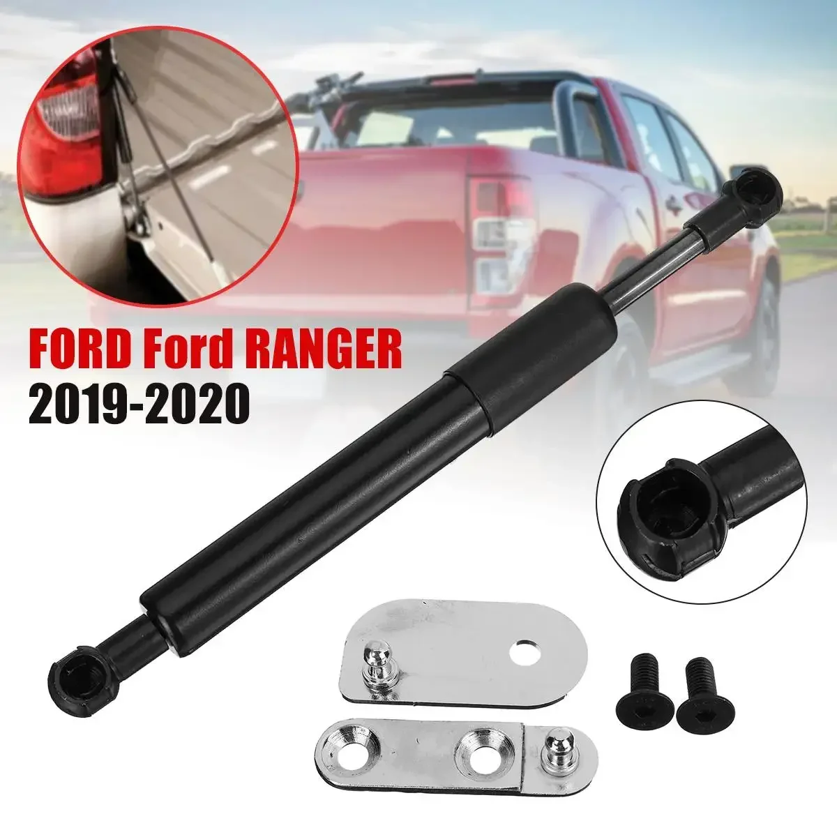 Spring Steel Rear Gate Damper Tailgate Slow Down Easy Up Strut Bars For FORD RANGER 2019 2020