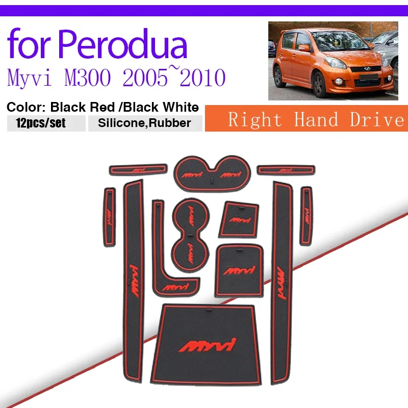 

Door Slot Mat for Perodua Myvi M300 Daihatsu Boon 2005~2010 Cup Holder Sticker Lnterior Rubber Groove Cushion Coaster Pad Auto