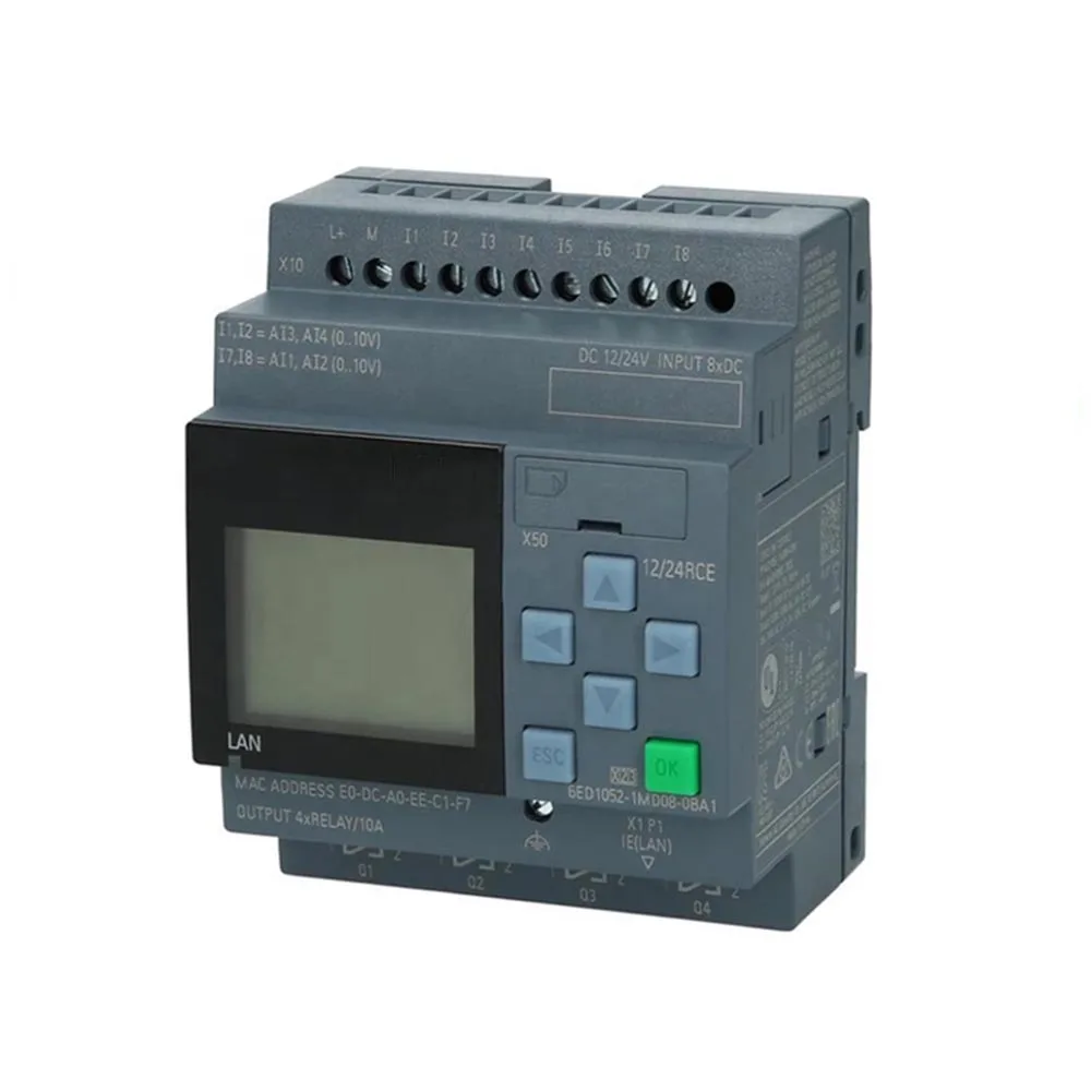 وحدة تحكم منطقية قابلة للبرمجة 6ED1052-1MD08-0BA2 8 مدخلات 4 مخرجات مرحل 400 كتل اتصال سحابة الذاكرة وتسجيل البيانات