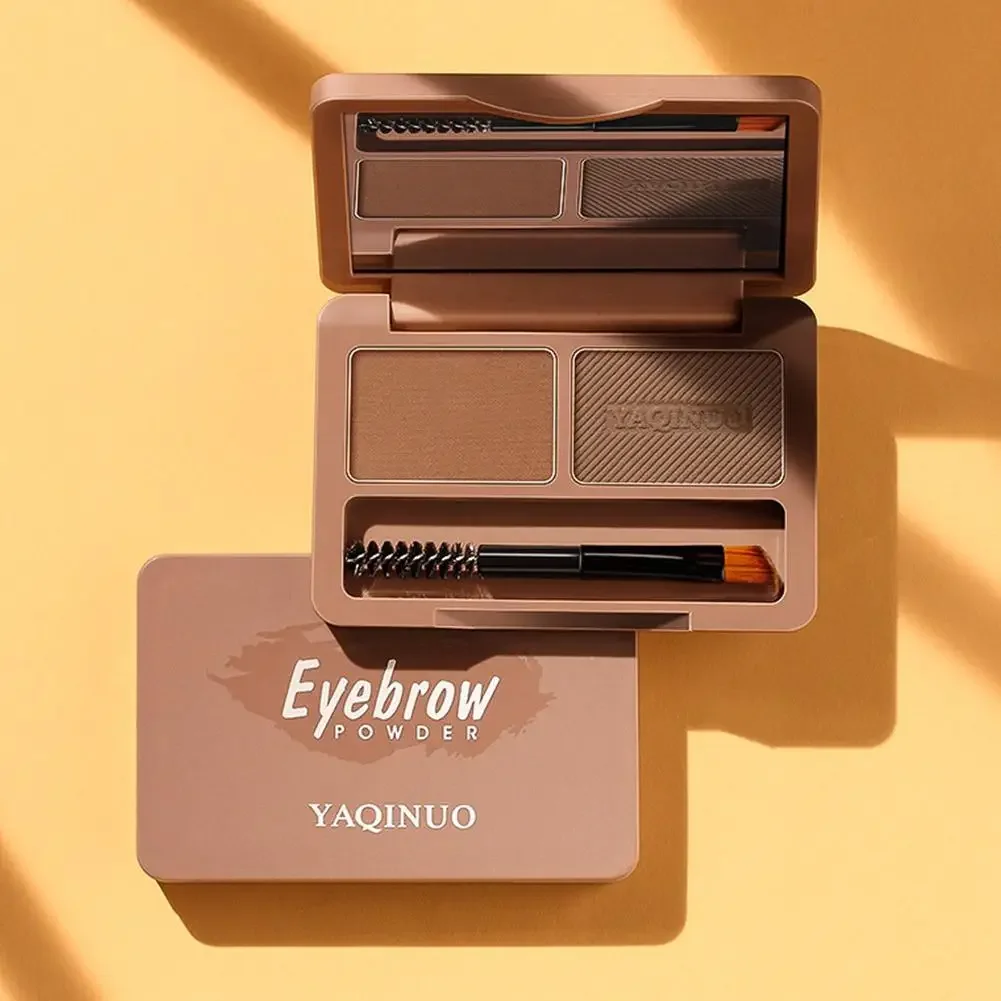 2色のアイブロウパウダーは防水性、耐汗性があり、スタニングしにくい眉毛染料眉毛ブラシメイクアップ保持化粧品
