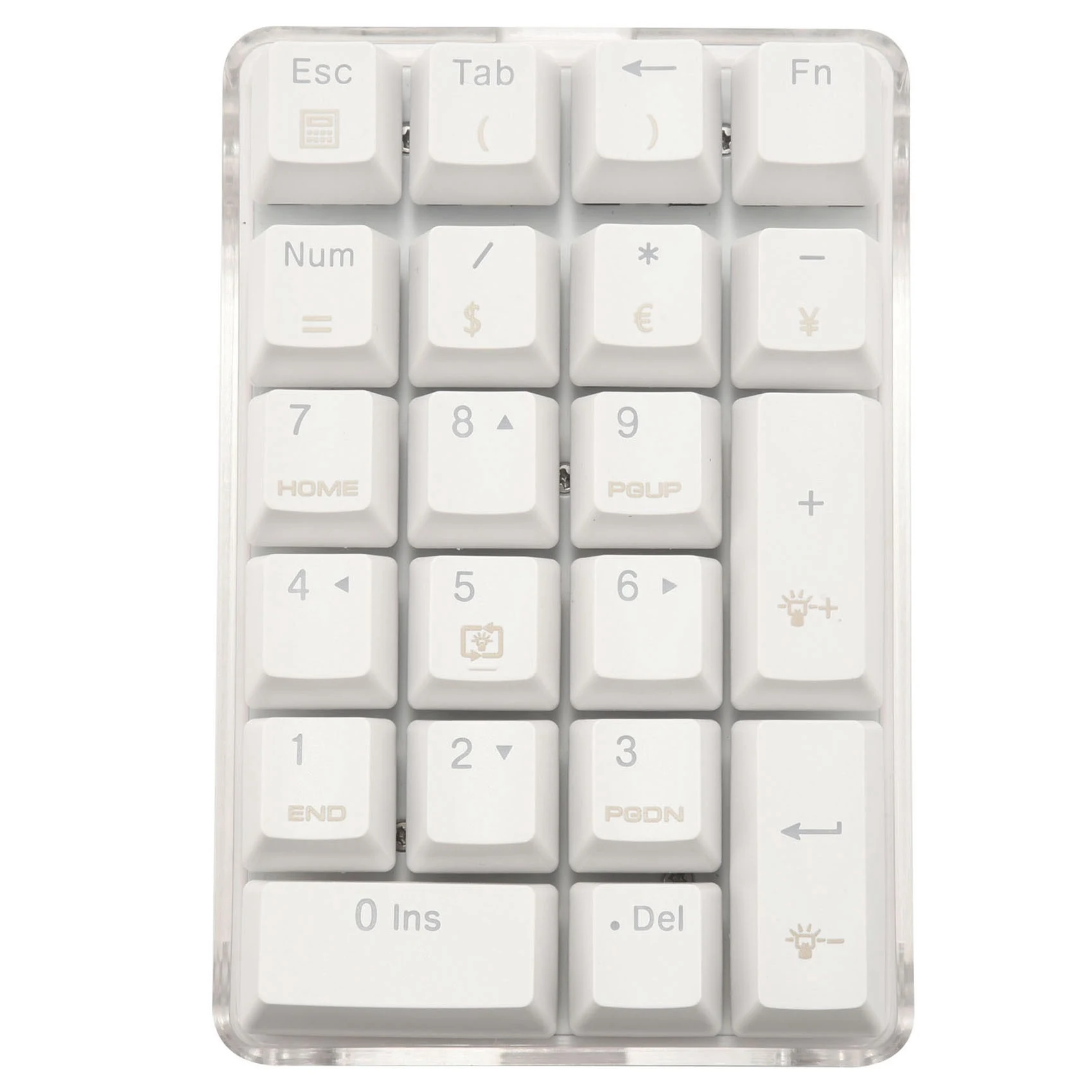 

21 Keys White Backlit Mechanical Numeric Keypad Numpad with Cherry Blue Switches for Notebook Desktop PC