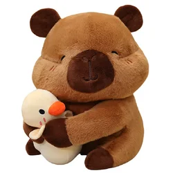 Cute Capybara Plush Toy Kawaii Hug Yellow Duck Stuffed Cartoon Animal Plushie Soft Capibara Doll Birthday Gift Room Decor