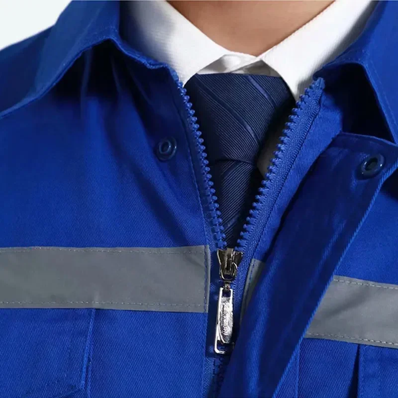 Sezione a strisce Logo sottile top estate abbigliamento personalizzato manica lunga assicurazione da uomo riflettente officina tuta da lavoro vestiti