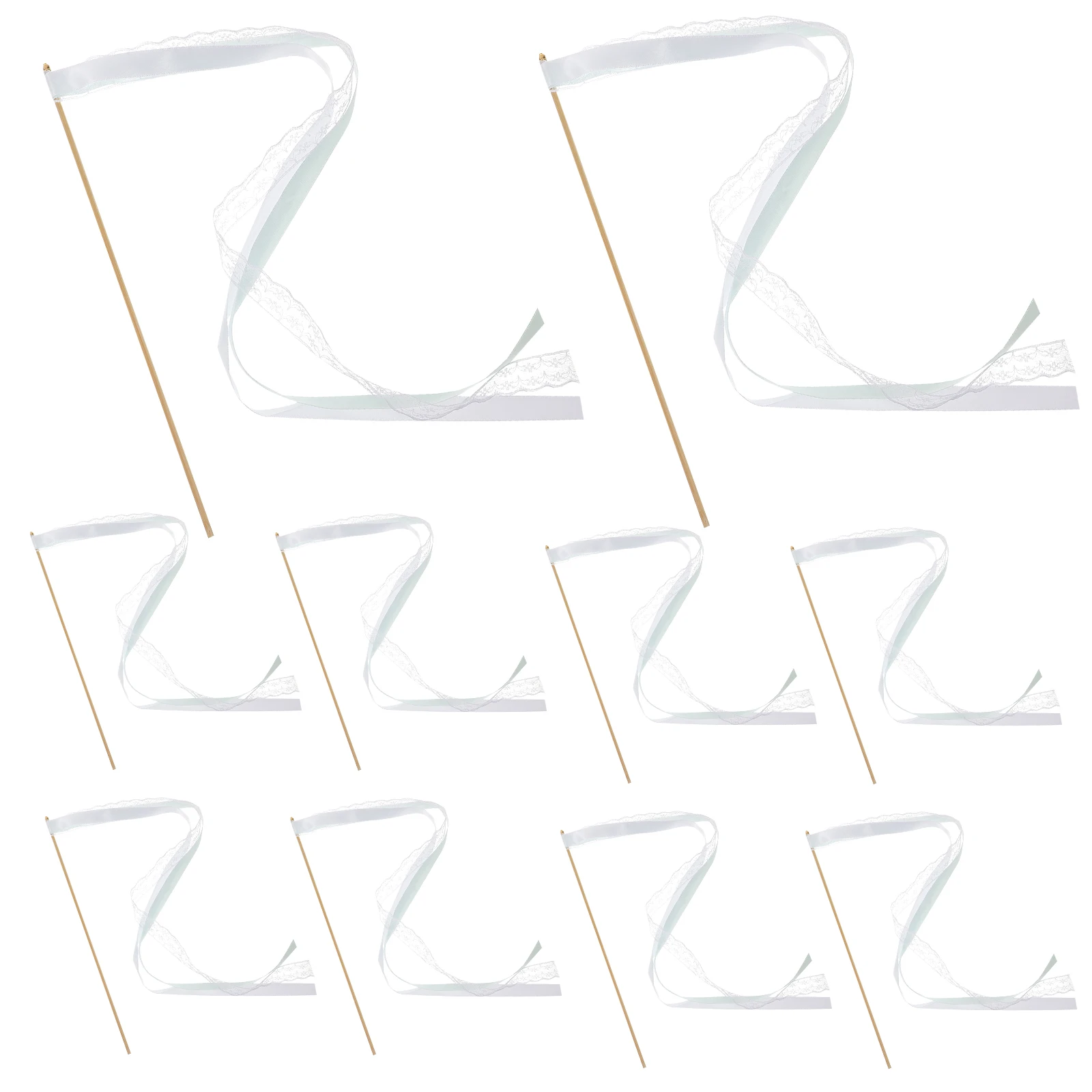 

10Pcs Ribbon Sticks Fairy Wands Wedding Send Off Party Streamers Wedding Ribbon Decor Fairy Wands Party Wand Streamers Wand