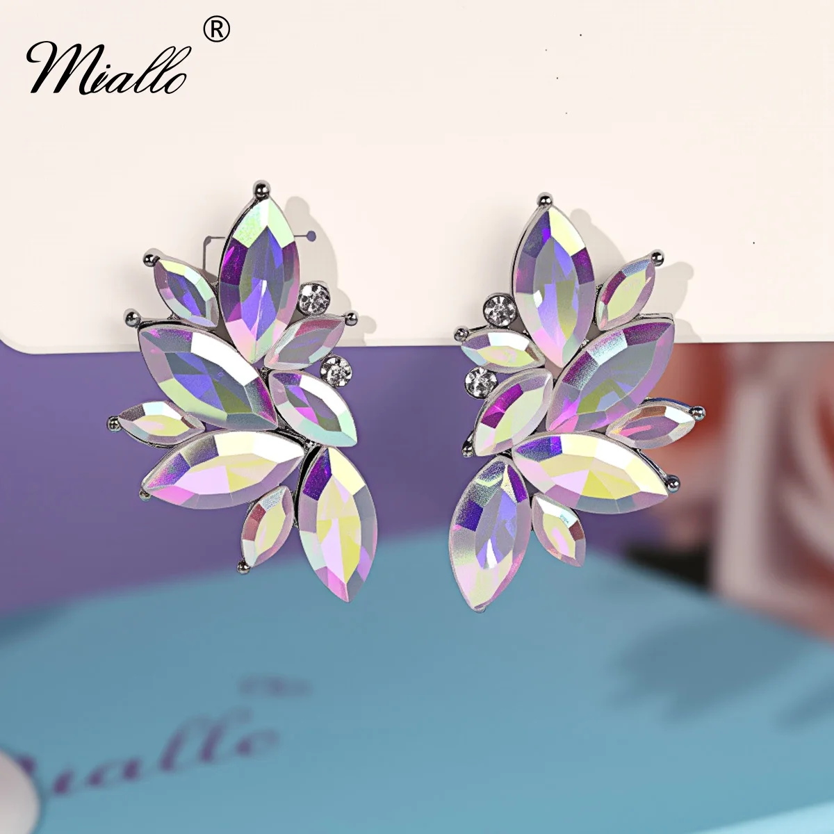 

Miallo AB Rhinestone Premium Earrings Everyday Trendy Women's Earrings Sparkling Crystal Blades Jewelry As Gifts For Friends
