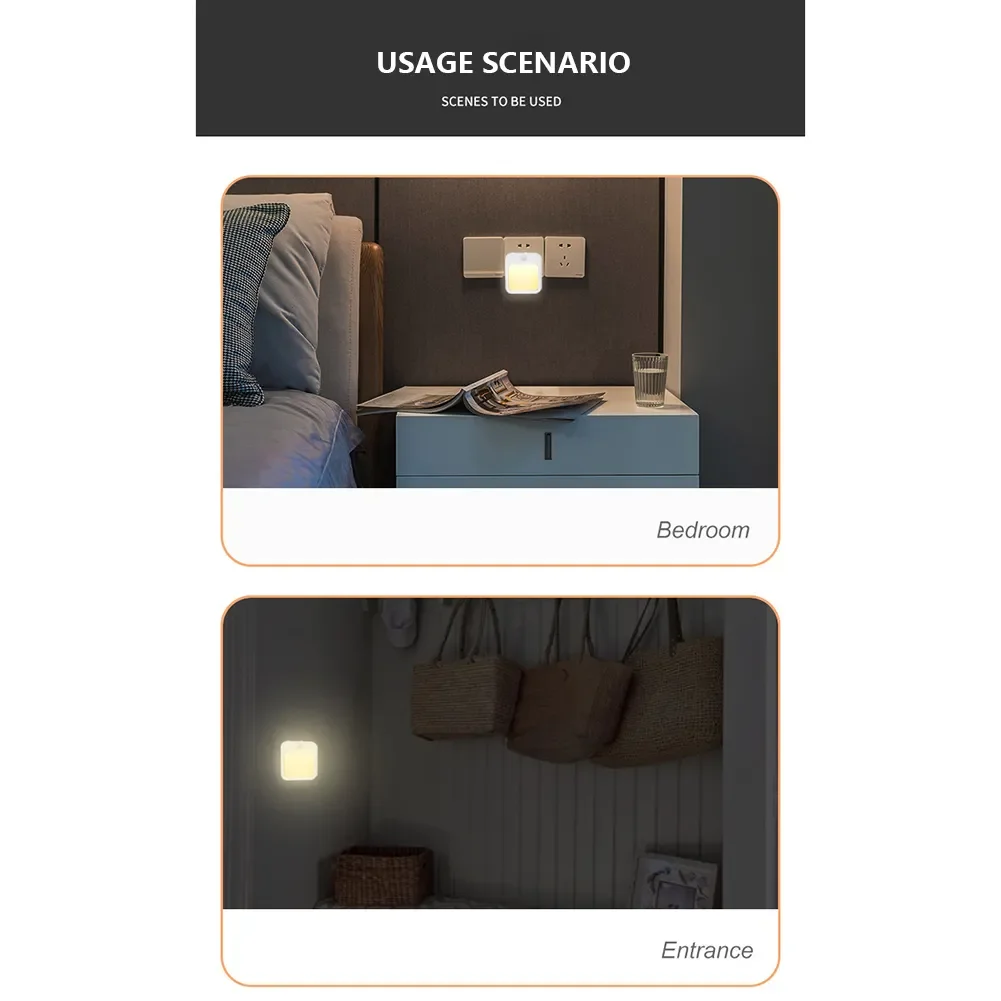 Led Night Lamp 3 Lighting Modes 3000K 6000K 0.6W Low Power Energy Saving Motion Sensor LED Night Lights Home Decoration