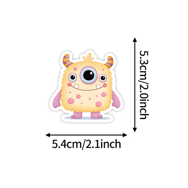 50PCS Cute Big-Eyed Monster Cartoon Stickers Waterproof Vinyl Decals Luggage Journal Skateboard Helmet Notebook Guitar Kids Toys view 6