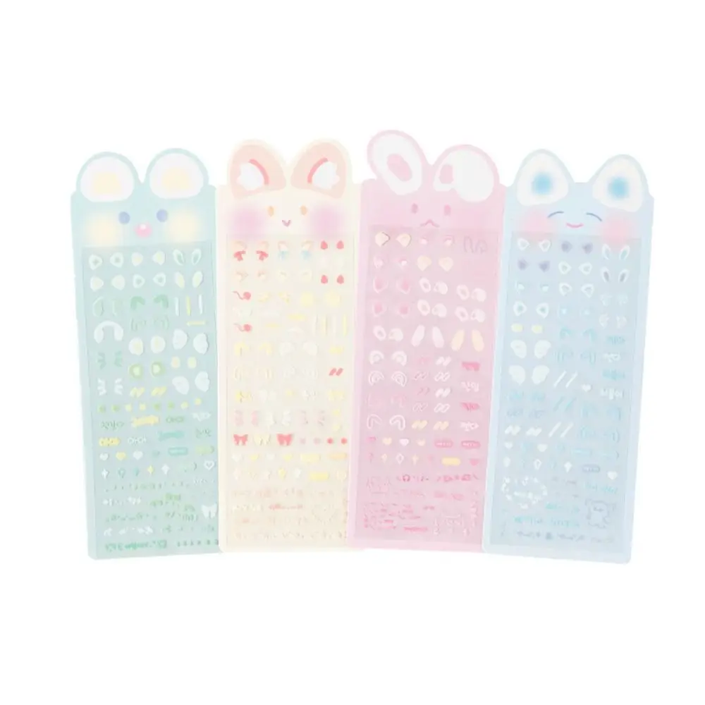 한국어 귀여운 토끼 귀 홍당무 스티커 애완 동물 Kawaii DIY 장식 스티커 앨범 사진 카드 어린이 장난감 스티커 선물