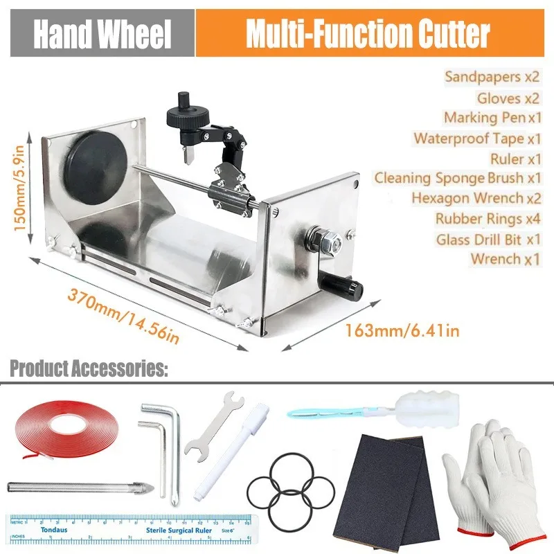 Upgraded glass bottle cutting tool, second-generation handwheel, wine bottle cutting kit DIY tool, stainless steel material