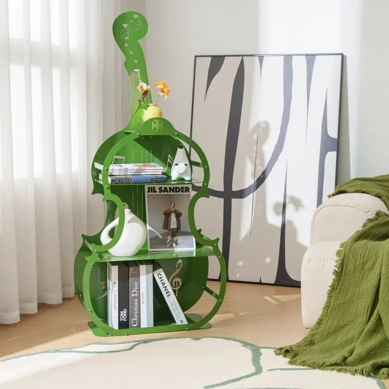 Cello shelf light luxury wrought iron living room creative music note shelf cabinet children kindergarten bookshelf cream wind