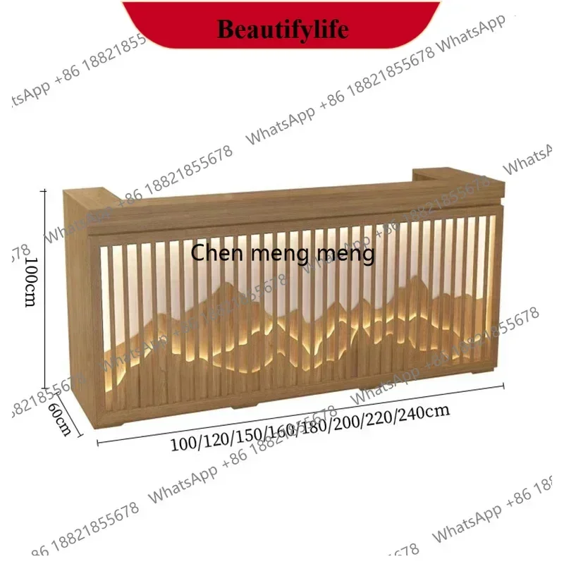 YL  Log Type Bar Counter Reception Desks Beauty Salon SPA Coffee Shop Checkstand Shop Counter Billiard Room Furniture