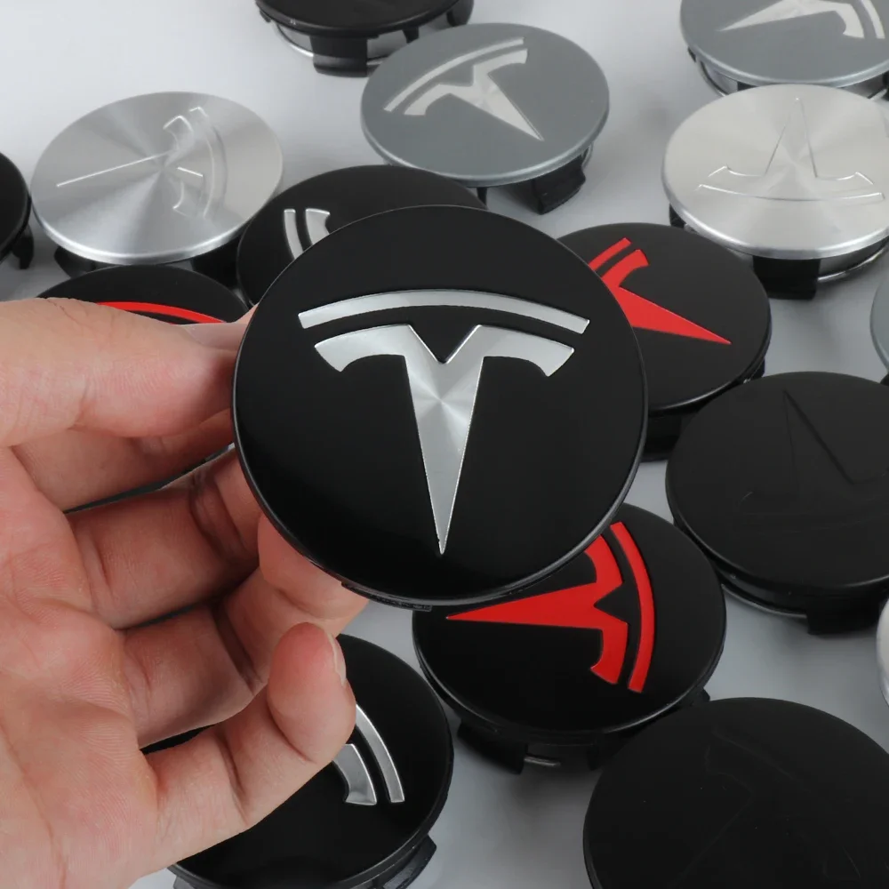 

4pcs For Tesla Model 3 Model S Model X Model Y Cybertruck Roadster Car Badge Wheel Center Hub Cap Cover Accessories Auto Styling