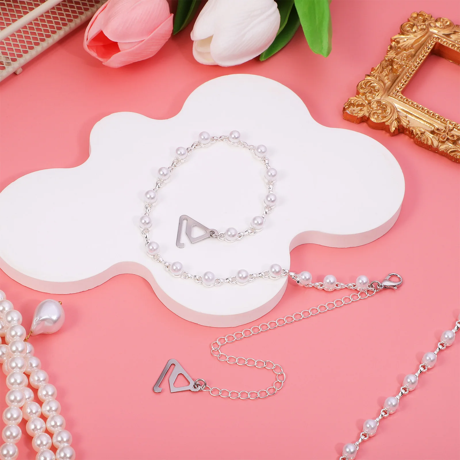 

Beaded Pearl Strap Bra Shoulder Straps Ladies Summer Underwear Accessories Detachable Exquisite Decor Belts Durable for Dresses