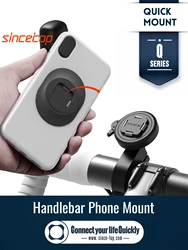Motorcycle Handlebar Phone Mount,Aluminum Bike Phone Holder,Quick Attach/Detach,Universal MTB/Road Bike/Bicycle Cycling-SeriesQ