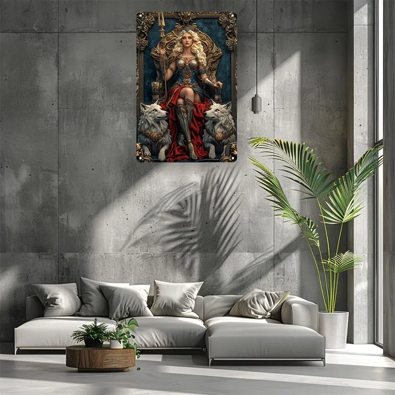 لافتة ألومنيوم من Athena Goddess، طراز عتيق ثنائي الأبعاد، ديكور معلق على الحائط، ديكور منزلي ومطبخ متعدد الأغراض، باب المزرعة