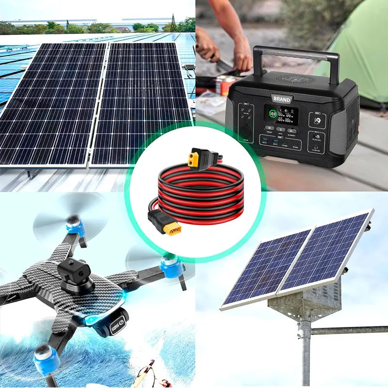 6m 3m 1.5m 12AWG XT60 남성-XT60 여성 충전 케이블 ALLPOWERS R600 R1500 R2500 Ecoflow River Delta 등 태양광 발전기