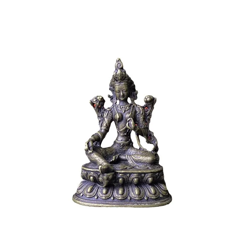 

Tibetan Brazen Buddha Decoration Nepal Bronze Statue Mini Decoration Manshu Padmasambhava Sakyamuni Buddha