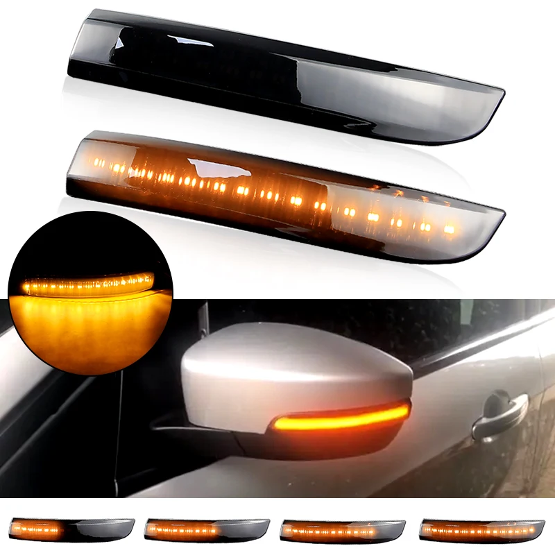 2Pcs Dynamic Blinker LED Turn Signal Light Side Mirror Indicator For Ford Escape Kuga EcoSport 2013-2019 C-Max S-Max Focus3  MK3