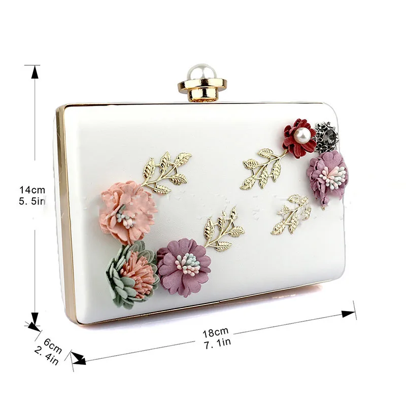 YYW Floral kobiety torebki luksusowe wieczorowe torebki na przyjęcie ślubne kopertówka weselna torebka łańcuch torby na ramię Crossbody elegancki