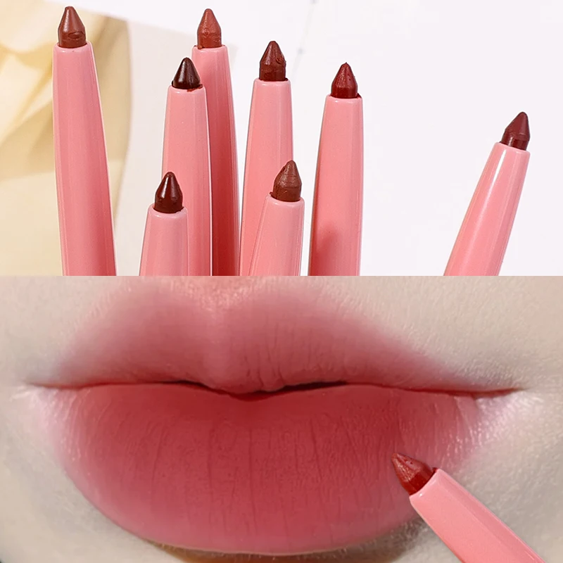 Lasting Matte Red Lip Liner Lipstick Pen Waterproof Velvet Nude Pink Smooth Non-stick Cup Lipliner Pencil Korean Makeup Cosmetic