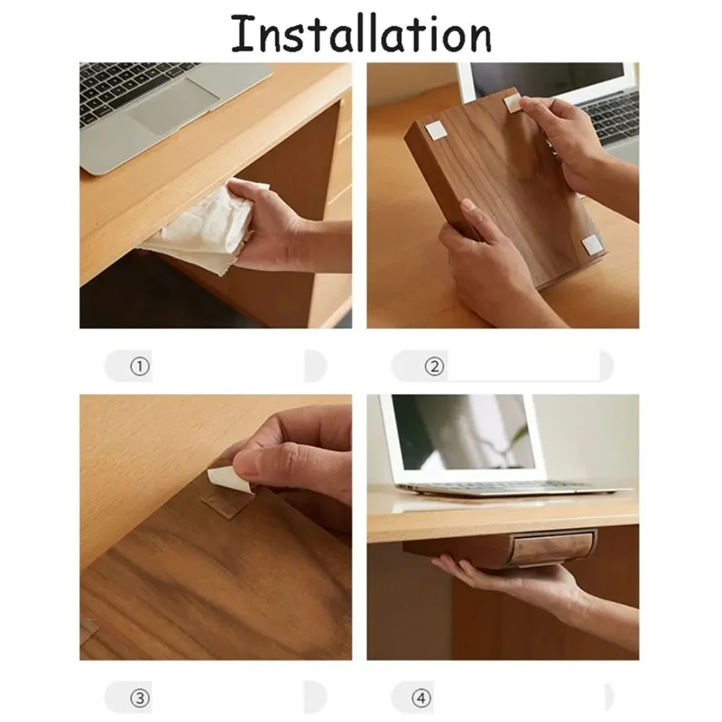 ABWR-Home Armazenamento Recipiente de Papelaria Economizando Sob Gaveta de Mesa Gaveta de Armazenamento de Madeira Caixa de Papelaria Decoração Natural