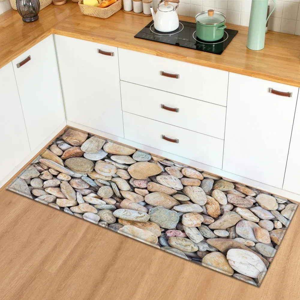 Домашние кухонные напольные коврики с узором под камень, декоративные напольные коврики для двери