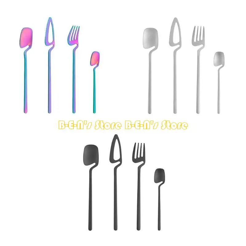 

Y1AD Set Matte Black Cutlery Set Stainless Steel Dinner Tableware Flatware