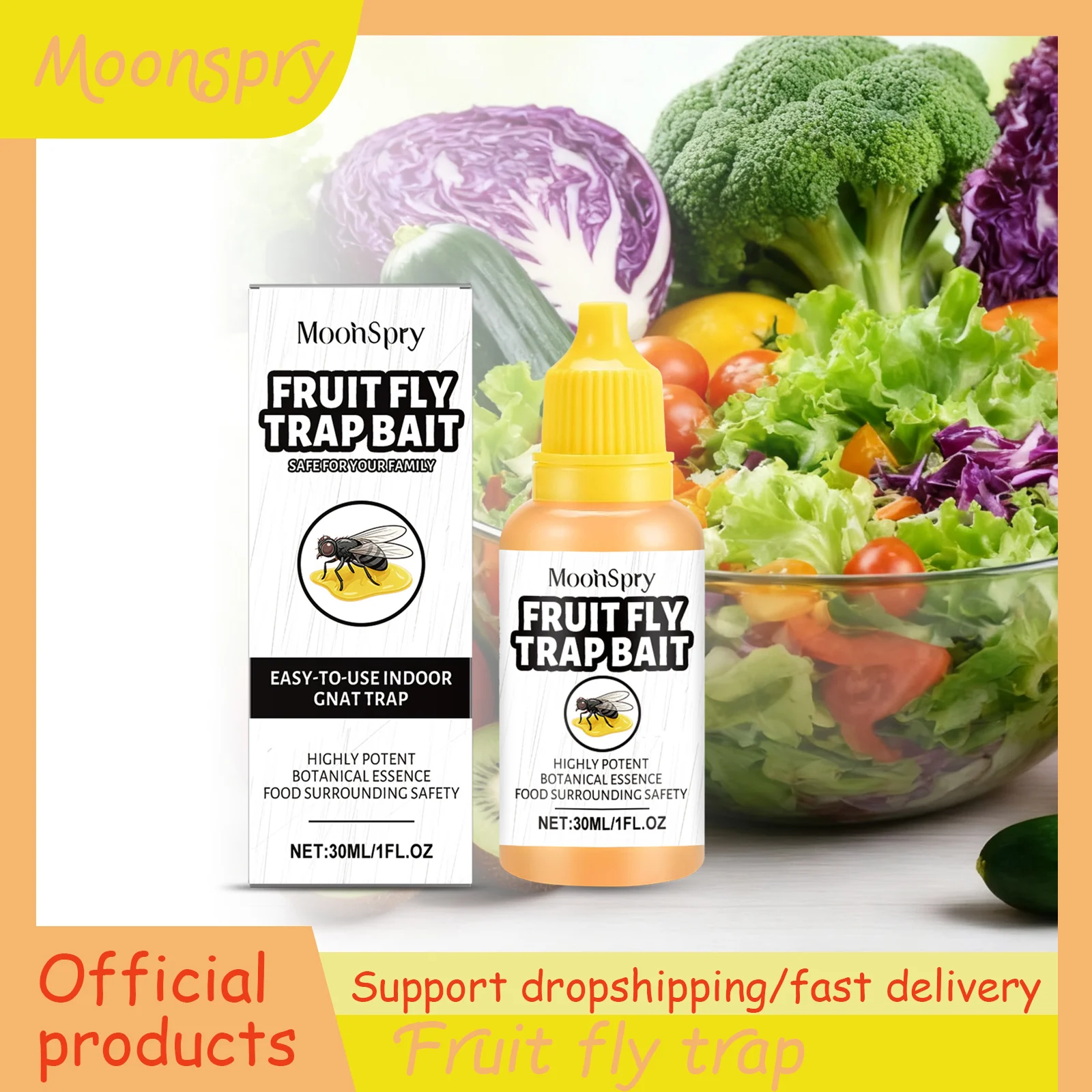 MoonSpry Fruit Fly Trap with Sorbitol Formula Bait for Effective Capture Ideal for Restaurant Kitchen And Home Use
