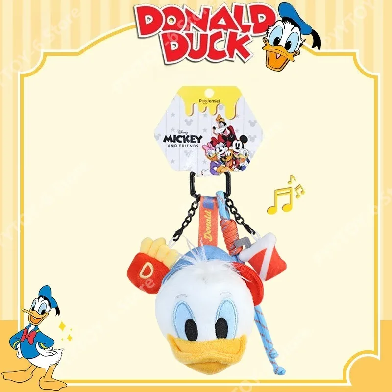 

Official Disney Mickey Mouse SeriesDonald Duck Slide Board Plush Keychain Doll Figurine Pendant Backpack Accessory Birthday Gift