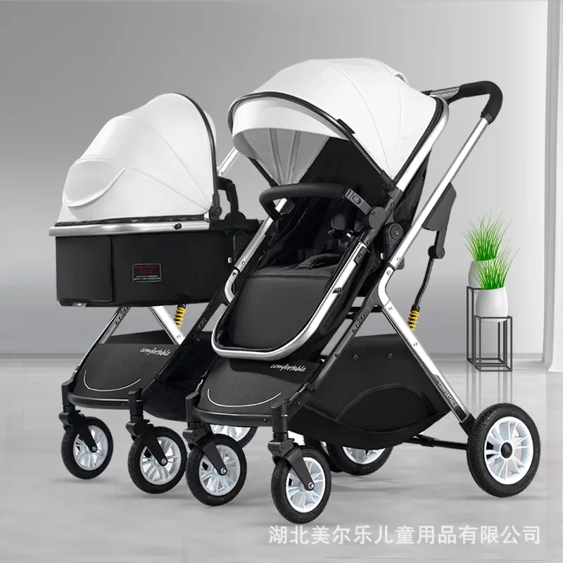 Twin Baby Strollers Can Be Seated Reclined Detachable High Landscape Lightweight Foldable Shock-absorbing Baby Strollers