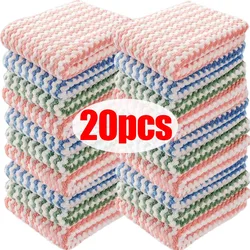 Super Absorbent Cleaning Cloths Coral Fleece Home Kitchen Dishcloths Washing Scouring Pads Dish Rags Glass Windows Wipes Towels