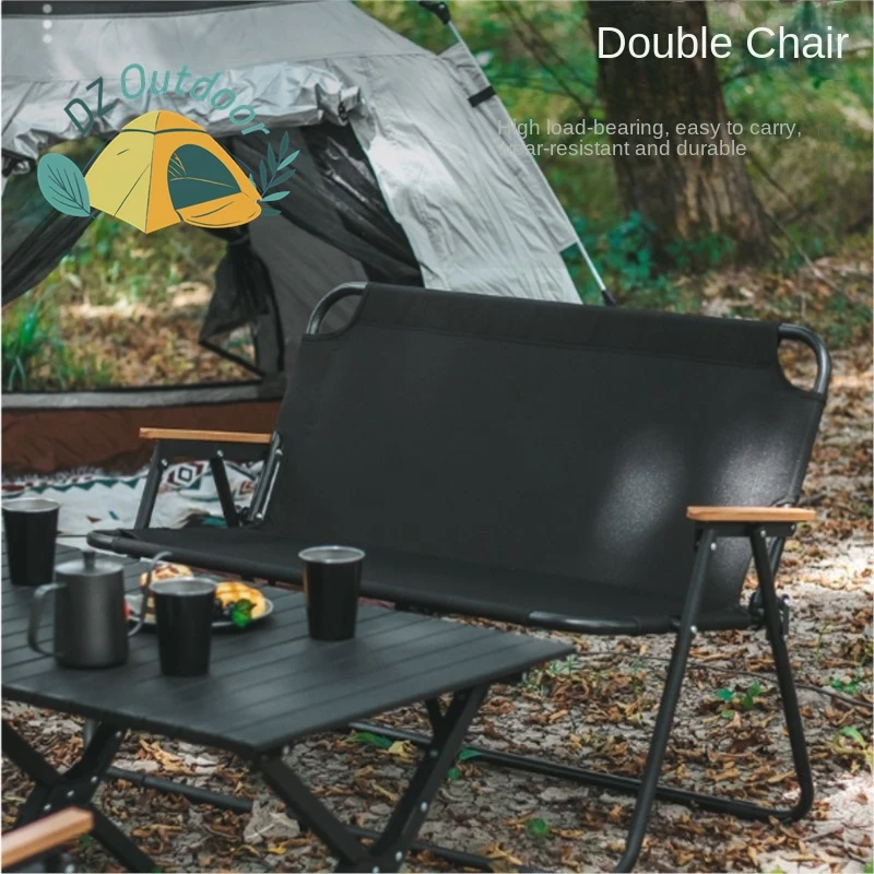 

DZ Outdoor Leisure Backrest Folding Picnic Chair Camping Double Foldable Chair Convenient Beach Chair Outdoor Multiplayer Chairs