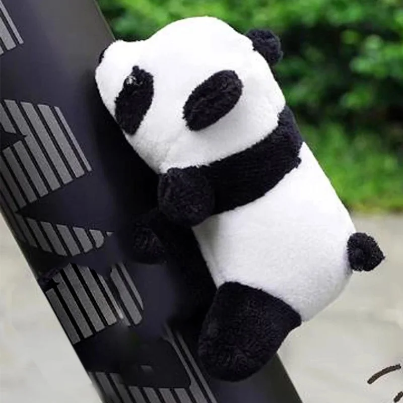 

Panda Plush Toy Lying on A Motorcycle Motorcycle Electric Scooter Decoration Small Doll Motorcycle Handle Decoration