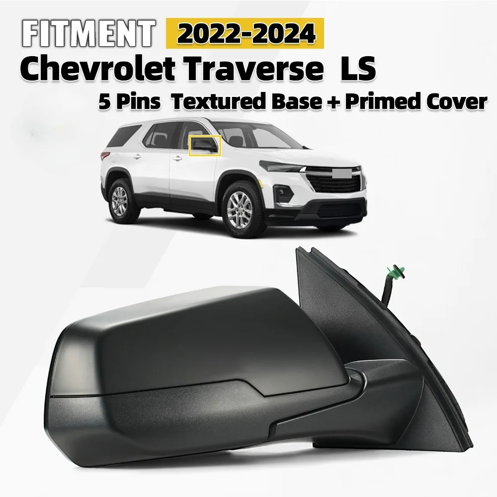 Side Mirror For 2022-2024 Chevy Traverse LS W/O Turn Signal Right Passenger 5Pin