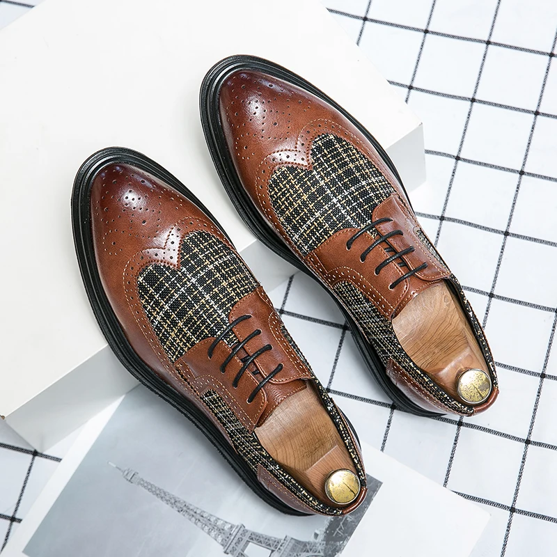 Sapatos de couro genuíno masculino, marca clássica, versátil, negócio profissional, vestido casual