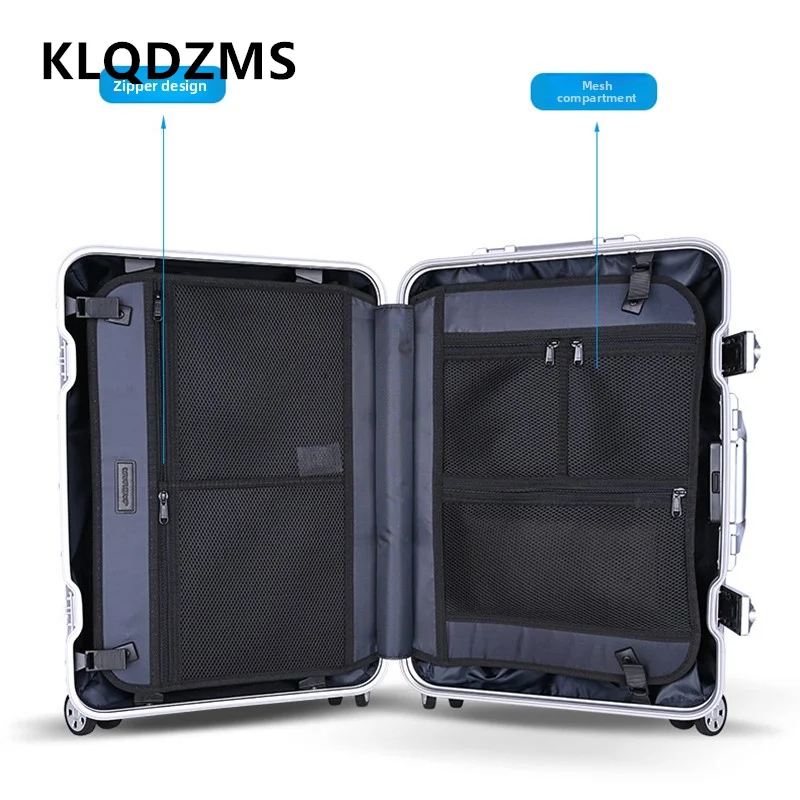 KLQDZMS Cabin Suitcase All Aluminum Magnesium Alloy Boarding Box 20 Inches Business Trolley Case Men's with Wheel Luggage