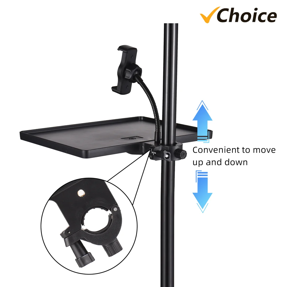 270 * 205mm Universal Microphone Stand Clamp-on Tray Sound Card Tray Mic Stand Tray Soundcard Phone Versatile Tray Storage Shelf