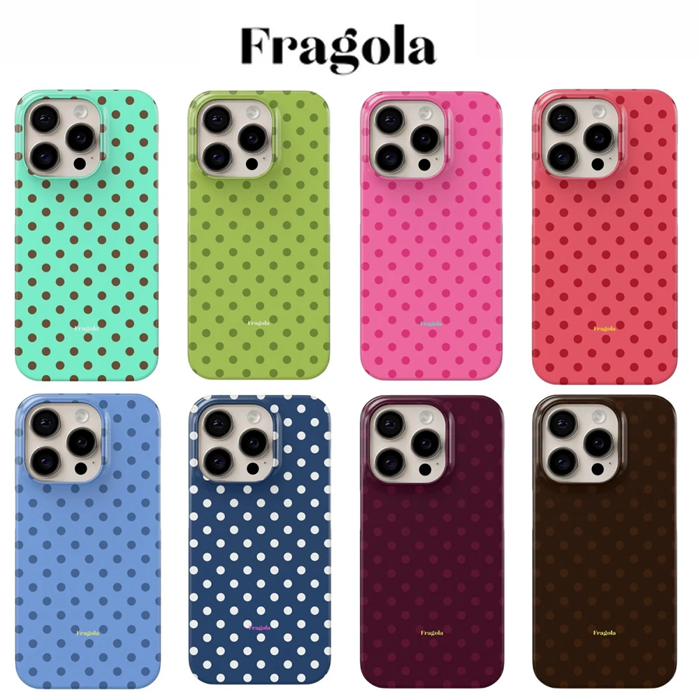 Funda de teléfono Fragola Ig con lunares para iPhone 17 16 15 14 13 12 11 Air Pro Max X XS XR XSMax 7 8 Plus, cubierta rígida de PC con película brillante