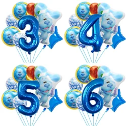 Blue's Clues Party Balloons Blue Party Supplies Foil Balloon Blue Dog Birthday Decoration Round Foil Balloons Five Star Balloons