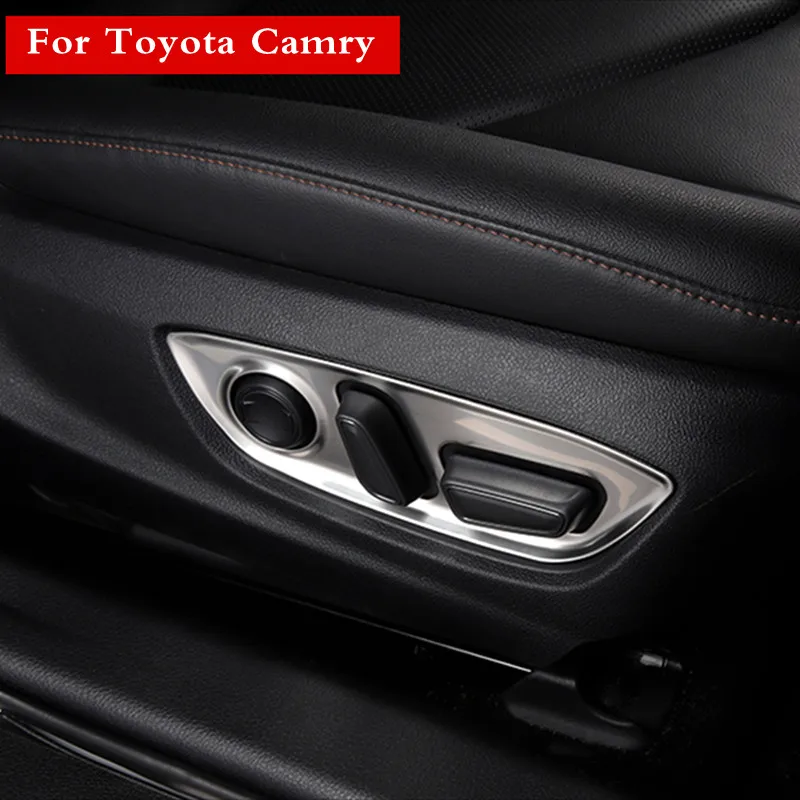 

For Toyota Camry 2018 2019 Copilot Seat Adjustment Switch Button Panel Cover Trim Decoration Sticker Stainless Steel Accessories