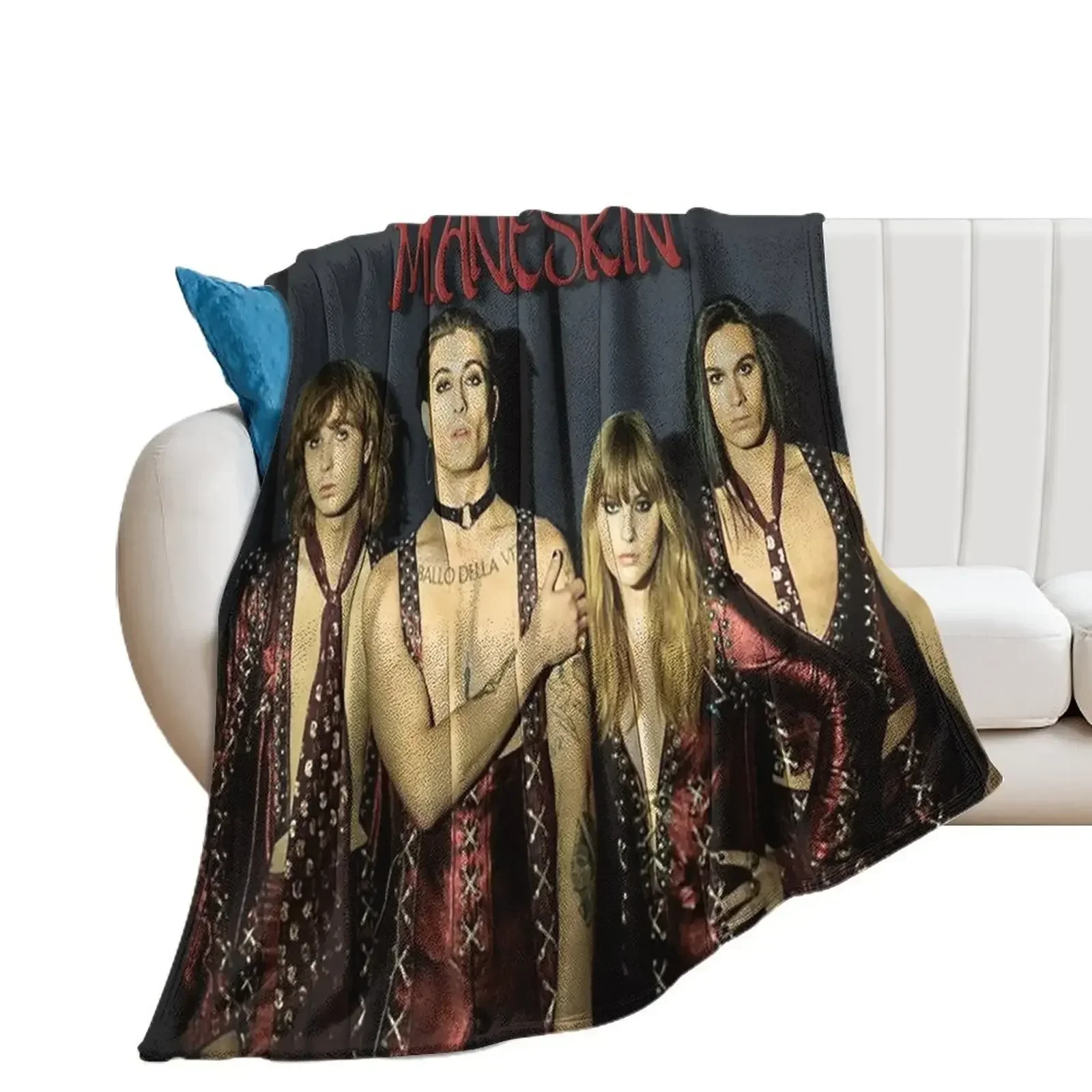 

Mneskin Maneskin Italy Winners Eurovision Song Contest 2021 Zitti e buoni Throw Blanket Softest manga Blankets