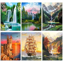Full Round Diamond Painting Landscape Forest Art Rhinestone Picture Mosaic DIY 5D Cross Stitch Embroidery Home Decoration